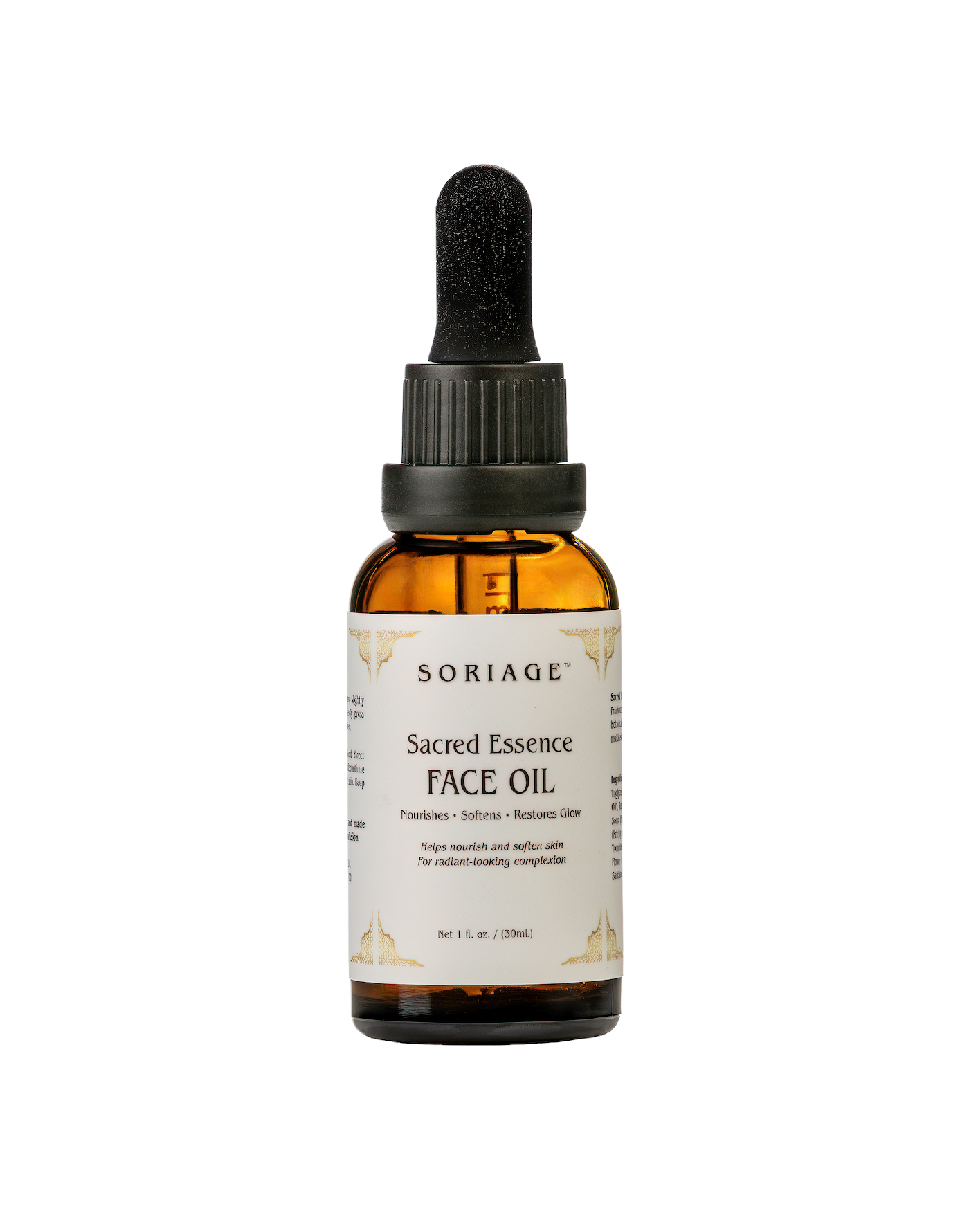Sacred Essence Face Oil bottle on white background